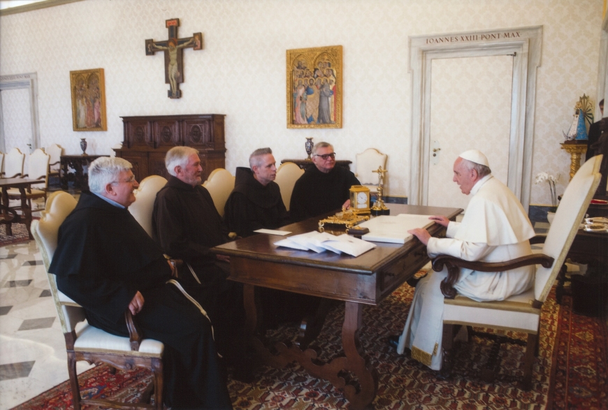 El Papa se encuentra con los superiores franciscanos